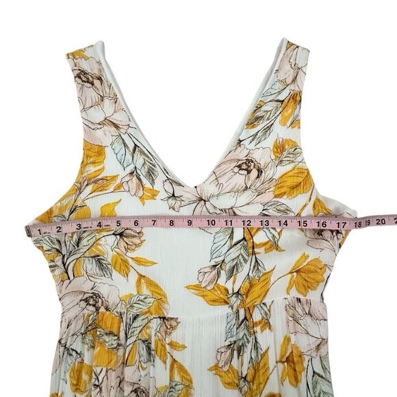 Nicole Miller ~ Floral Maxi Dress in Yellow and White floral print ~ size 10 - Picture 8 of 15